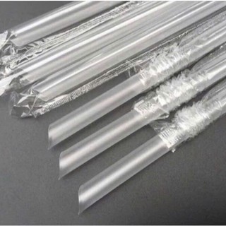  Ống hút nhựa sinh tố trà sữa có màng bọc phi 8-12 màu Trắng  Đen gói 500g hàng công ty nhựa an toàn cho sức khỏe 