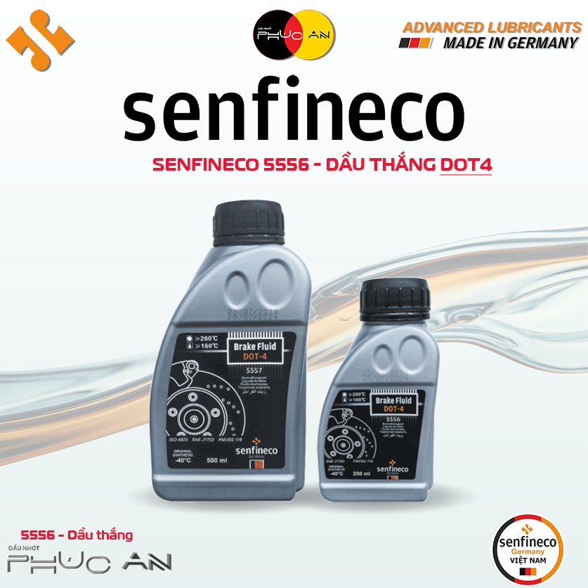 [Phúc An oil] Dầu thắng (phanh) DOT 4 Senfineco 5556 chai 250ml