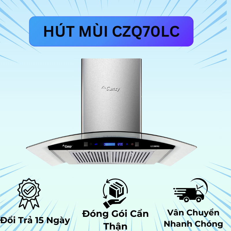 Máy Hút Mùi I Hút Mùi CanZy CZQ70LC Kính Cong Cảm Ứng Vẫy Tay