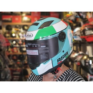 Mũ bảo hiểm Fullface Asia tem leopard lên đuôi gió pista cực ngầu đi chơi,đi phượt an toàn