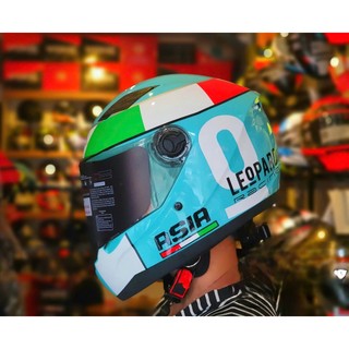 Mũ bảo hiểm Fullface Asia tem leopard lên đuôi gió pista cực ngầu đi chơi,đi phượt an toàn