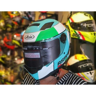 Mũ bảo hiểm Fullface Asia tem leopard lên đuôi gió pista cực ngầu đi chơi,đi phượt an toàn