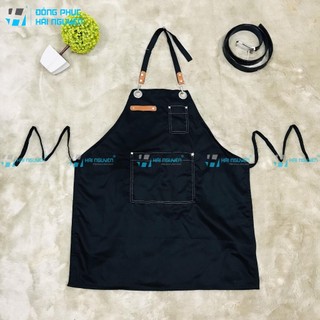 Tạp dề pha chế tạp dề Bartender phối da cao cấp dành cho Nam Nữ