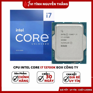CPU Intel Core I7 12700K, I7 13700K , I5 13600KF, I5 13600K,i9 13900k Box Cty - Bảo Hành 36 Tháng