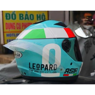 Mũ bảo hiểm Fullface Asia tem leopard lên đuôi gió pista cực ngầu đi chơi,đi phượt an toàn