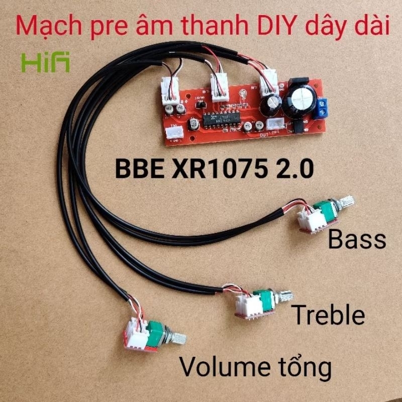 Mạch âm sắc 2.0 xr1075  DC 6v-26v - Mạch Pre Amply