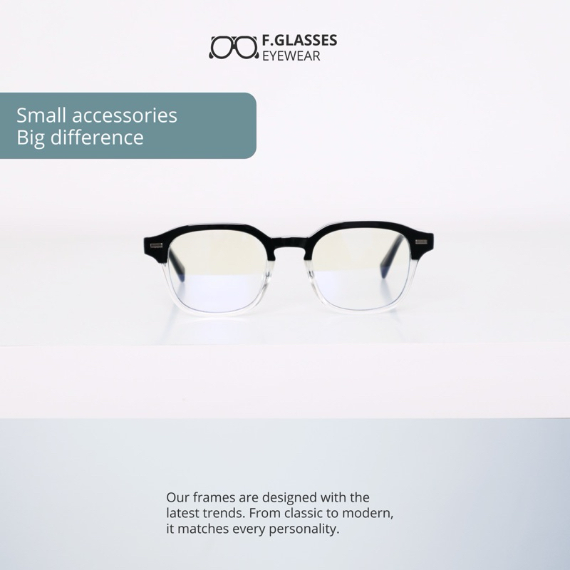 MẮT KÍNH WALDO - F.GLASSES (CLEAR BLACK)