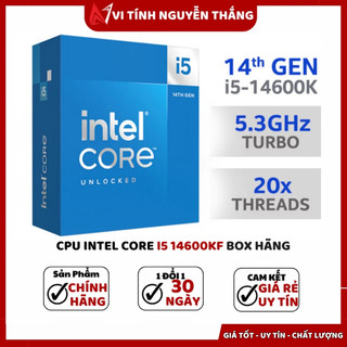 (FULL VAT)CPU INTEL CORE I5-14600K (UP TO 5.3GHZ, 14 NHÂN 20 LUỒNG, 24MB CACHE, 125W)