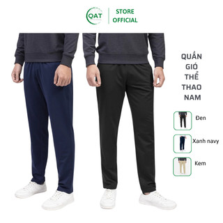  Quần dài thể thao nam bigsize co giãn vải gió 2 da cao cấp xuất Nhật 3 túi khóa lưng thun dây rút quanaoquangthanh 