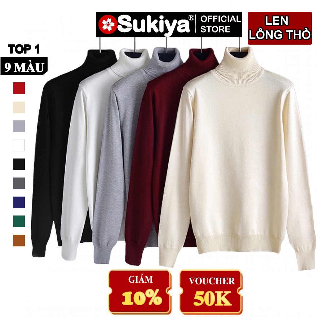 Áo Len Cổ Lọ Nam Nữ Unisex SUKIYA Chất Sợi Len Lông Thỏ mềm mại kiểu dáng Hàn Quốc Nhiều Màu AL14