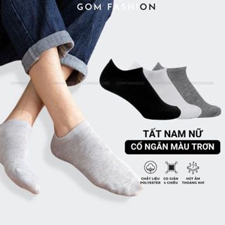 Tất nam nữ cổ ngắn mềm mỏng GOMTAT, vớ ngắn trơn chất liệu cotton cao cấp chuẩn Nhật  VOTRON-VNXK