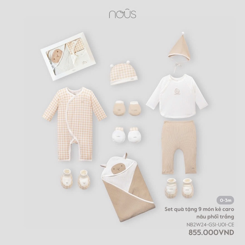 Set quà tặng sơ sinh 9 món Nous