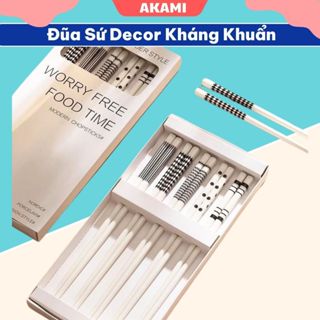 Đũa Sứ Cao Cấp Decor Kháng Khuẩn Chống Ẩm Mốc_AKAMI