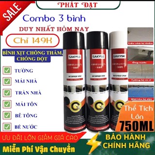 Combo 3 Bình Xịt Chống Thấm Nhật Bản 750ML - Xịt Chống Dột Chống Thấm Tường, Trần,Mái Nhà,Sân Thượng