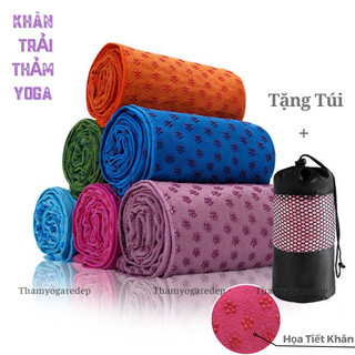  KHĂN TRẢI THẢM YOGA HẠT CAO SU NON Siêu bền  tặng túi đựng  