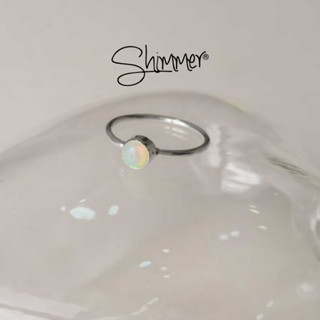 Nhẫn Nữ Bạc 925 Cao Cấp SHIMMER SILVER - Đá Thiên Nhiên BASIC OPAL Phong Thủy May Mắn Năng Lương Không Kị Mệnh