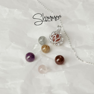 Dây Chuyền Nữ Bạc 925 Cao Cấp SHIMMER SILVER LOTUS Dạng Lồng Có Thể Thay Đổi Đá