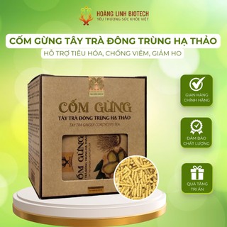  Cốm Gừng Tây Trà Đông Trùng Hạ Thảo Hỗ Trợ Tiêu Hóa, Chống Viêm Hộp 10 Gói * 5g | Hoàng Linh Biotech HLB