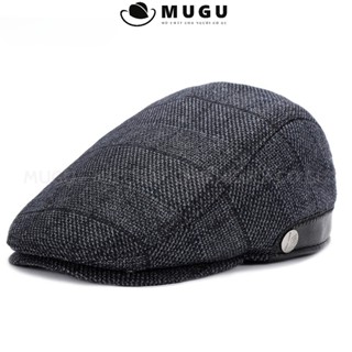 Mũ Beret Dạ Giữ Ấm Nam Cao Cấp Có Chụp Tai BR55 Mùa Đông - Mũ Nồi Nam Trung Niên | MUGU