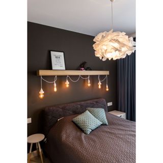 Đèn thả trần mây trắng, đèn phòng khách, đèn phòng ngủ, đèn bàn ăn KRUSNING đường kính 85 cm