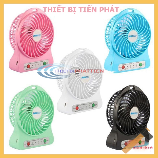 Combo 2 Quạt Mini 3 Tốc Độ Có Đèn Loại Tốt (Có Pin sạc và Cáp sạc)