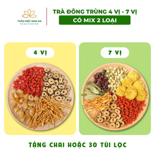 Trà Đông Trùng 4 Vị, Đông Trùng 7 Vị (Tặng Chai Hoặc 30 Túi Lọc) Đẹp Da, Giảm Cân, Dễ Ngủ, Thanh Lọc