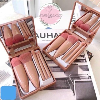 Set cọ trang điểm 5 cây kèm gương đầy đủ các chức năng, Bộ cọ Makeup 5 cây có gương trang điểm hàng nội địa Trung
