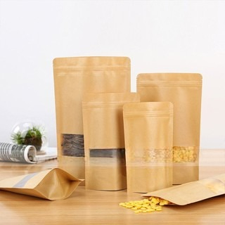 10 túi zip Kraft giấy nâu