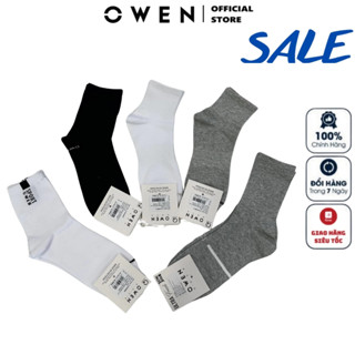 Tất Nam Cổ Trung Owen Vớ Chất Liệu Cotton mềm mịn thấm hút mồ hôi tốt êm ái công nghệ Nano Bạc khử mùi hôi chân