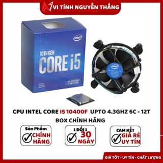 (Full Vat) Bộ vi xử lý CPU Intel Core i5-10400F (LGA1200, 2.9GHz - 4.3GHz, 6 nhân 12 luồng, 12MB Cache, 65W)