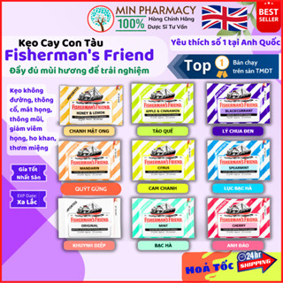  Kẹo Cay Con Tàu Giảm ho Thông họng Không Đường FISHERMAN'S FRIEND 25g nhiều mùi vị - Minpharmacy 