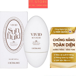  Kem Chống Nắng Vivid Sun Fluid Bebalance Hàn Quốc SPF50 +,Giúp Da Nâng Tone,Trắng Mịn 50ml 