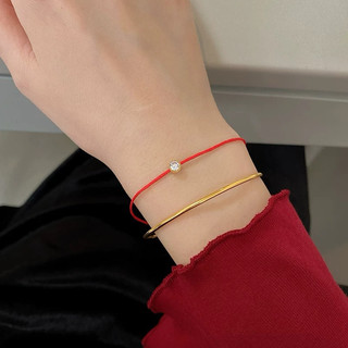 Lắc tay titan chỉ đỏ hạt đá