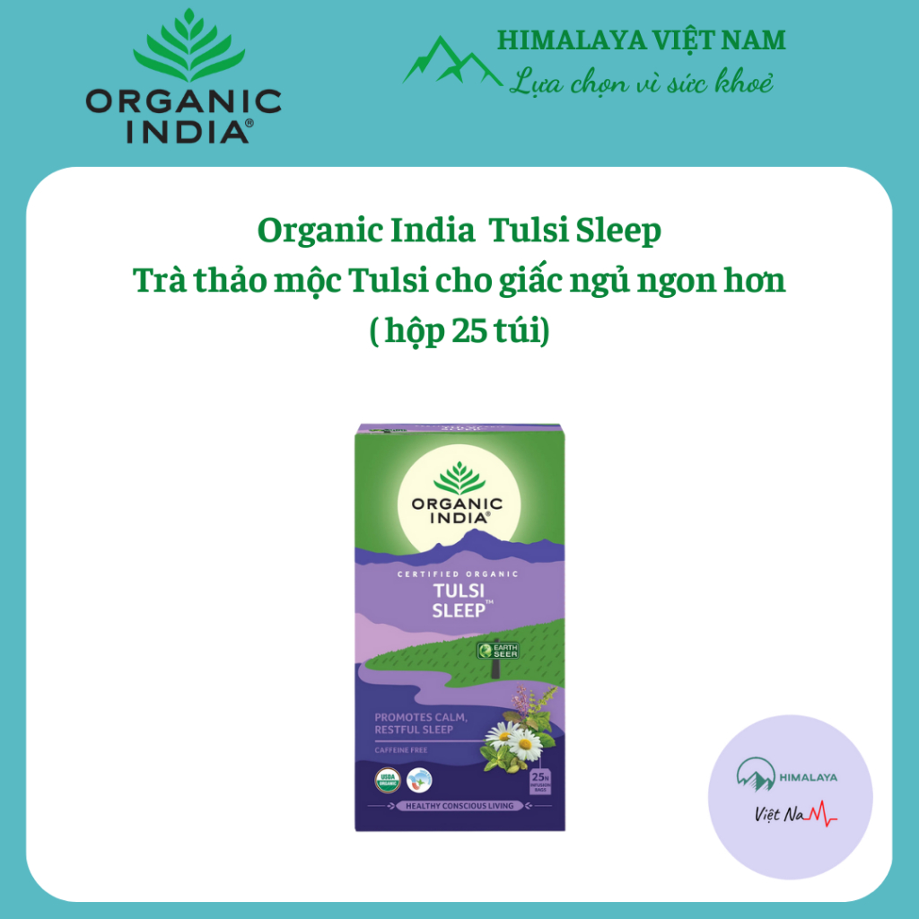 Trà thảo mộc giúp hỗ trợ ngủ ngon Organic India Tulsi Sleep