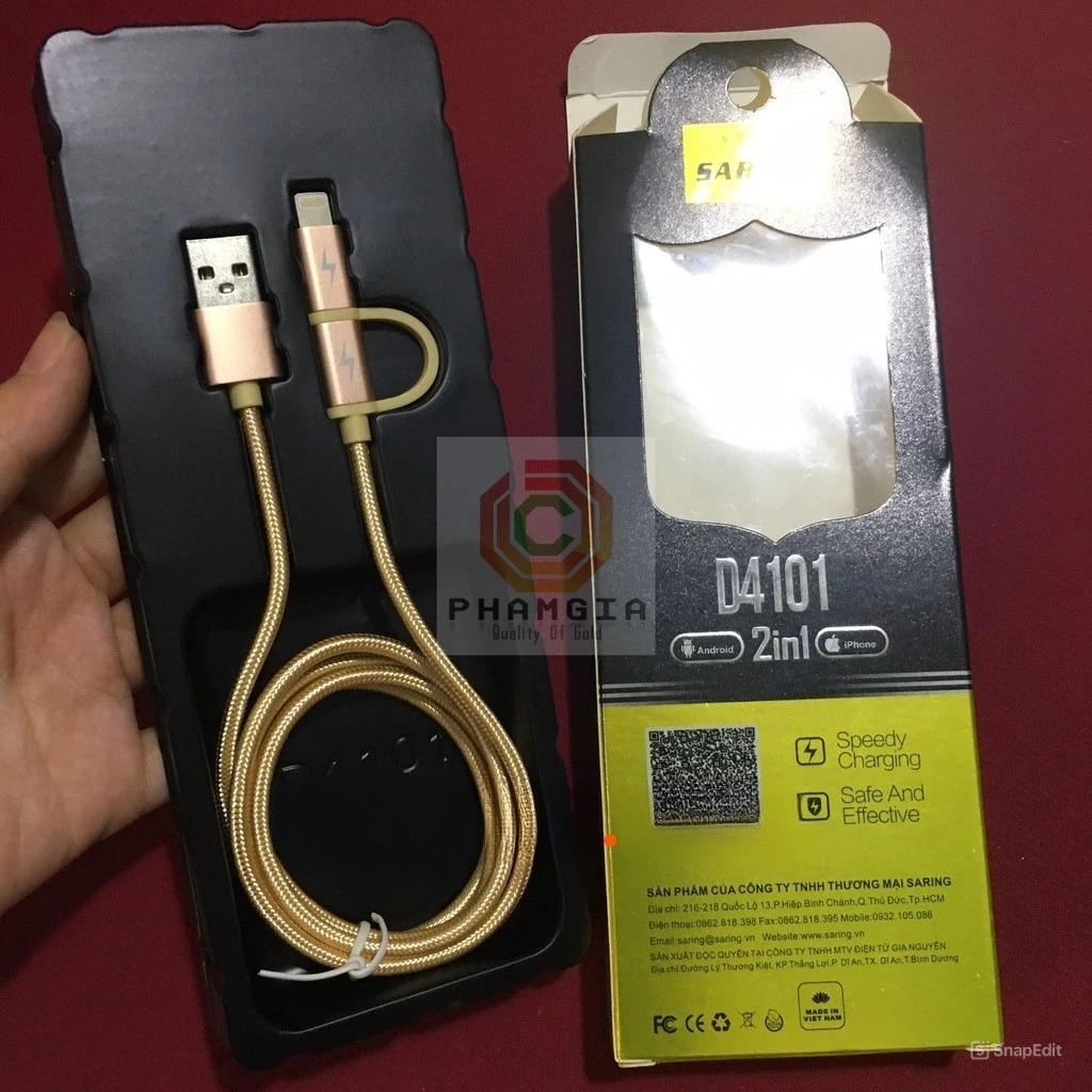 Cáp sạt nhanh 2 đầu dành cho máy IOS(IPhone) và Android