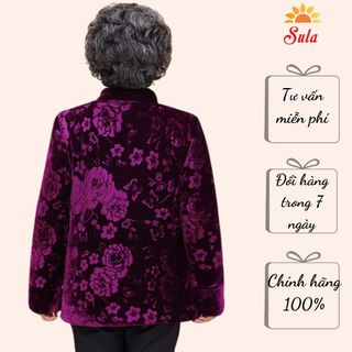 Áo khoác ấm cho bà, áo khoác nhung SULA, áo nhung