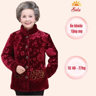 Áo khoác ấm cho bà, áo khoác nhung SULA, áo nhung
