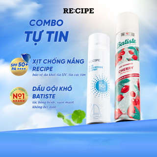 [TẶNG KEM TAY] Xịt Chống Nắng Recipe Chống Nước Không Trôi, Dầu Gội Khô Batiste 200ml Tóc Bồng Bềnh
