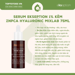 [HÀNG NHẬP KHẨU] Serum Ekseption 1% Kẽm ZnPCA Hyaluronic Mixlab kiềm dầu, giảm viêm, mụn 75ml