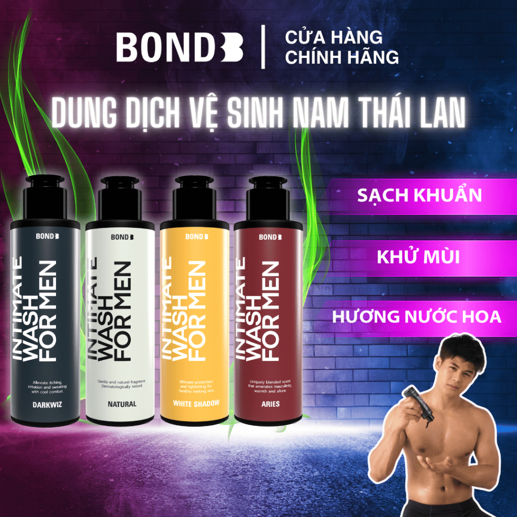 Dung dịch vệ sinh nam Bond Thái Lan cao cấp, sạch khuẩn, khử mùi, hương nước hoa cuốn hút (130ml)