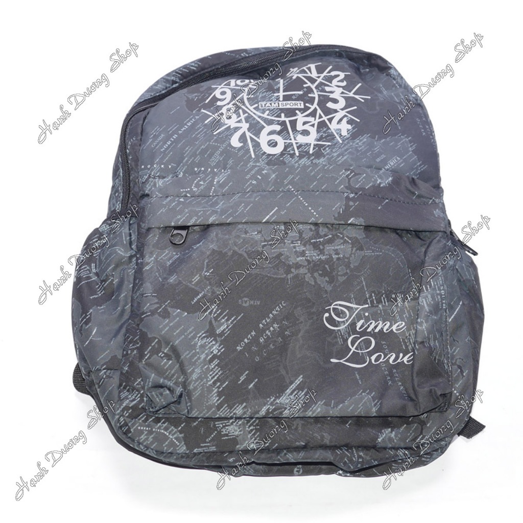 Balo vải dù trơn Time Love | Balo vải dù chống nước | Balo vải dù da | Balo mini vải dù đen BLHS34