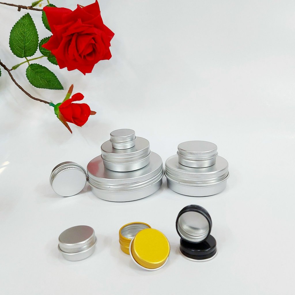 Combo 10 Hũ nhôm đựng kem, lọ thiếc chiết mỹ phẩm 5g 10g 15g 20g 30g 50g 100g 150g 200G
