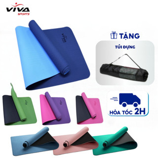 Thảm tập YOGA TPE 8mm 1 lớp ViVaSports + dây buộc thảm ( bảo hành 1 đổi 1 trong 90 ngày )