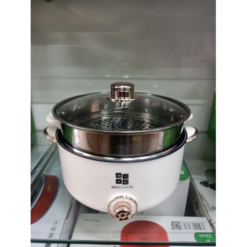 Nồi lẩu điện hấp đa năng kèm xửng hấp dung tích 4 lít