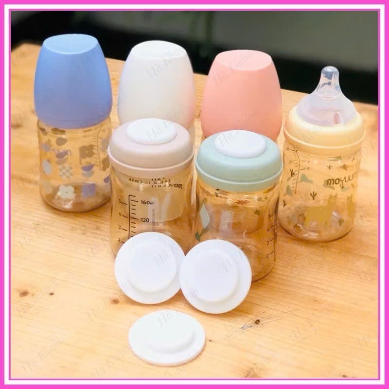 Nắp Chặn Sữa Silicon An Toàn Cho Bình Cổ Rộng , Nắp Trữ Sữa Tiện Lợi Cho Mẹ