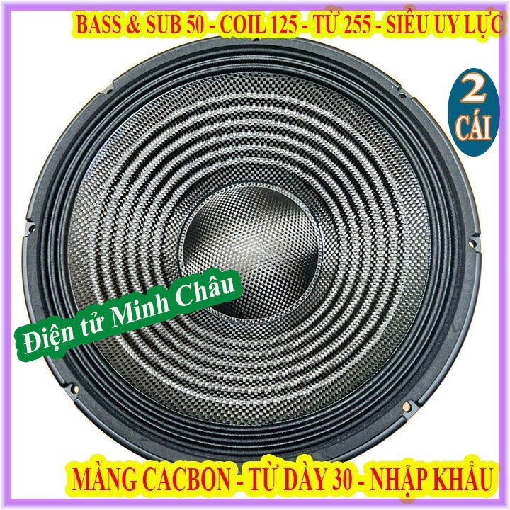2 LOA BASS & SUB 50 RCF TỪ 255 COIL 125 MÀNG CACBON NHẬP KHẨU - SIÊU UY LỰC - GIÁ 2 LOA
