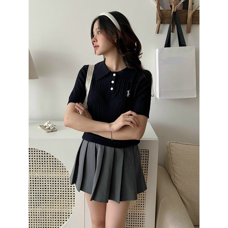ÁO LEN CỘC TAY CỔ TRÒN HỌA TIẾT VẶN THỪNG THÊU NGỰA PHOM VỪA MẪU MỚI 2024, ÁO LEN NGẮN TAY NỮ QUẢNG CHÂU | BigBuy360 - bigbuy360.vn