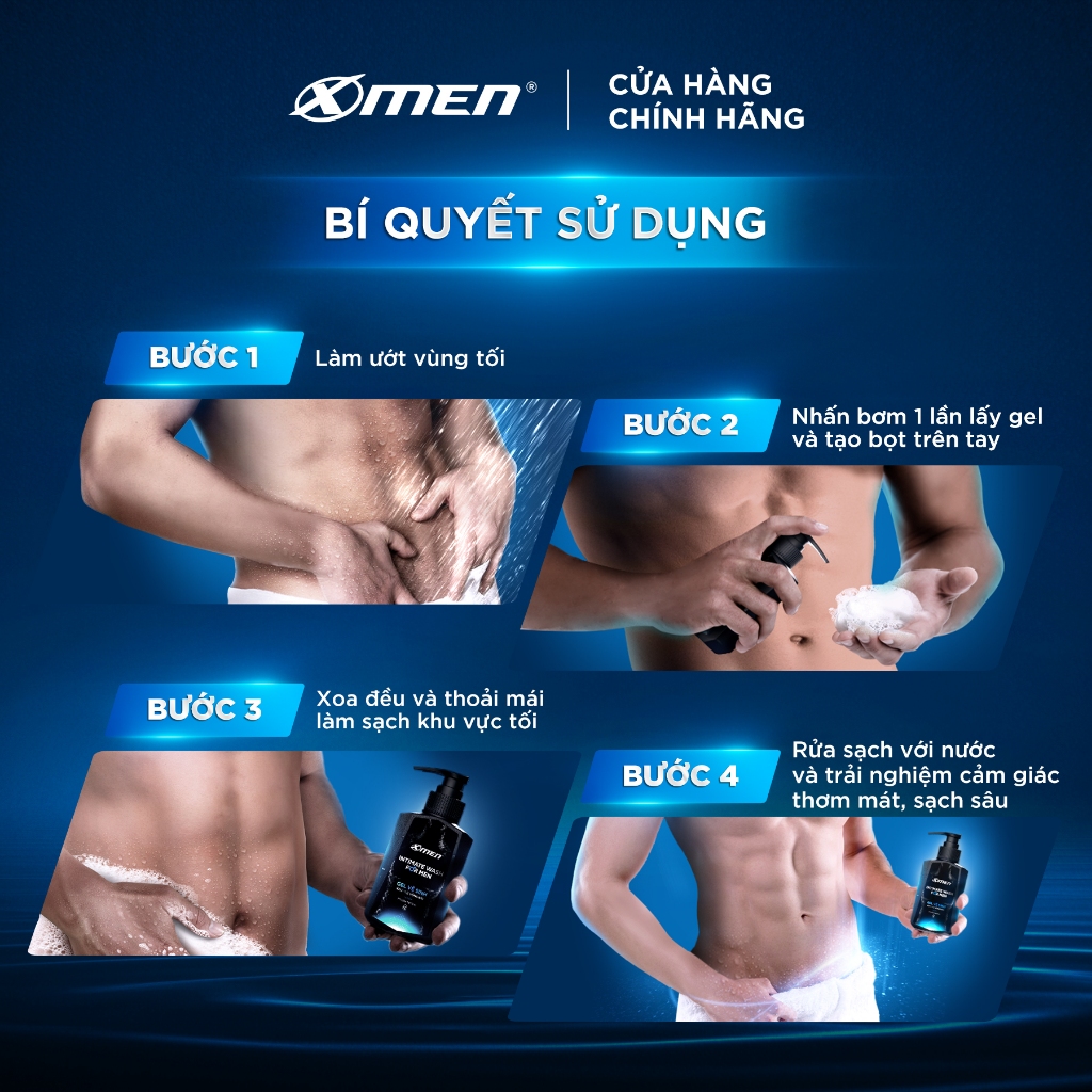 [Mới - Giá dùng thử CHỈ 109K] Gel Vệ Sinh Khử Mùi Vùng Kín Cho Nam Giới Xmen Intimate Wash For Men 100ML