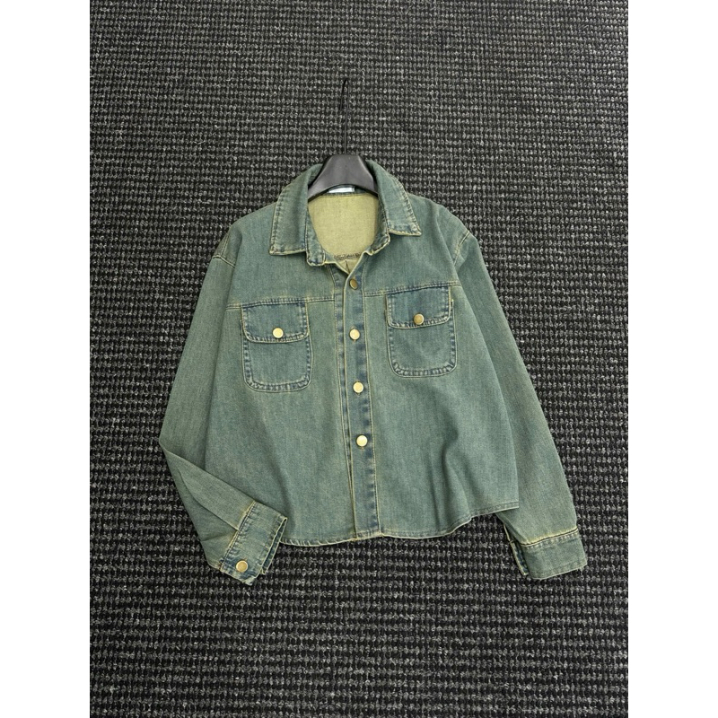 Áo Sơmi Jeans Nữ 2 Nắp Túi Dài Tay Dày Dặn L1 Đẹp Từ 40-85kg