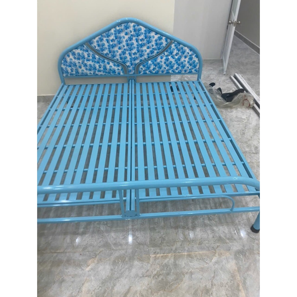Giường ngủ sắt gia đình rộng 1m6x2m- giường sắt giá rẻ hcm bd